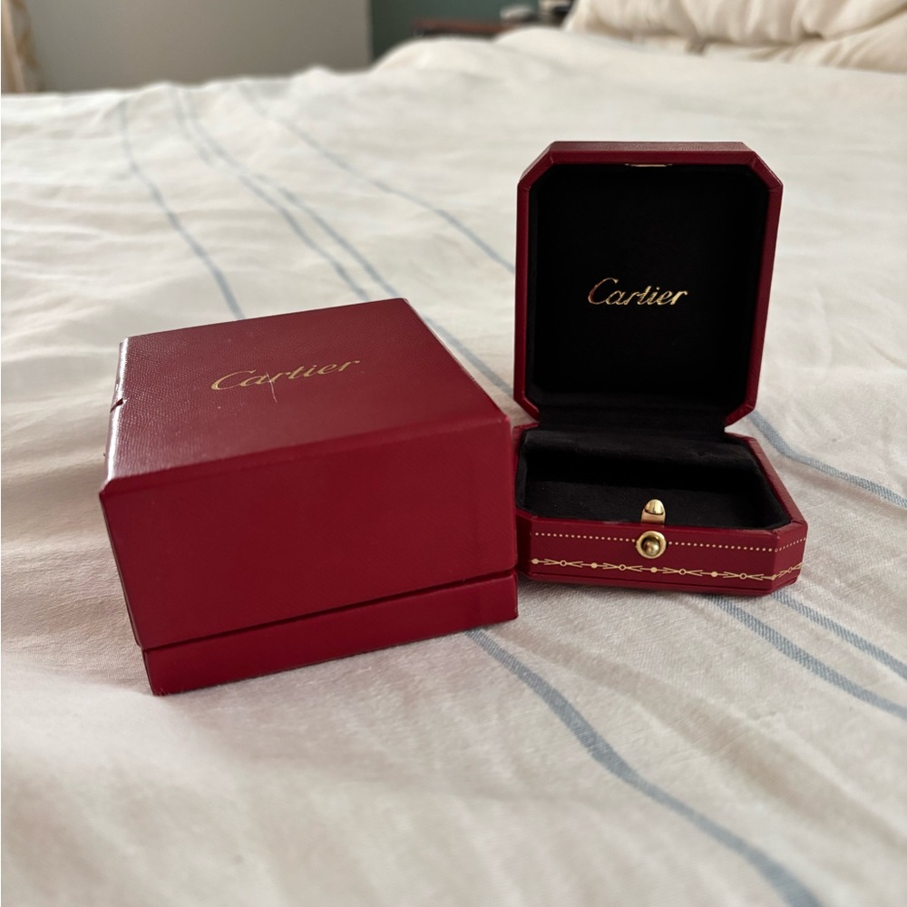 Cartier Burgundy Box with Gold Detailing